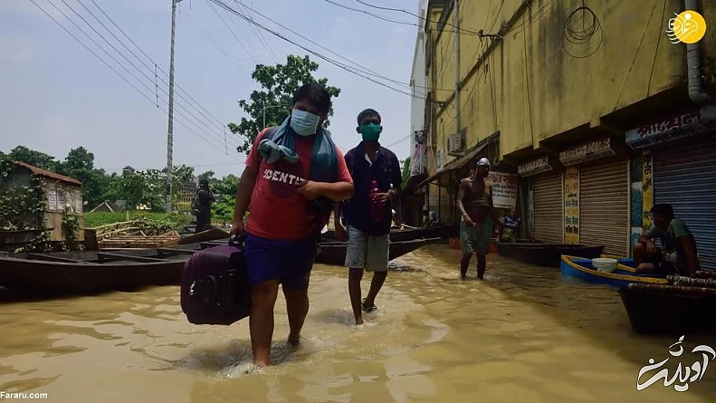 (تصاویر) جاری شدن سیل در بنگال غربی